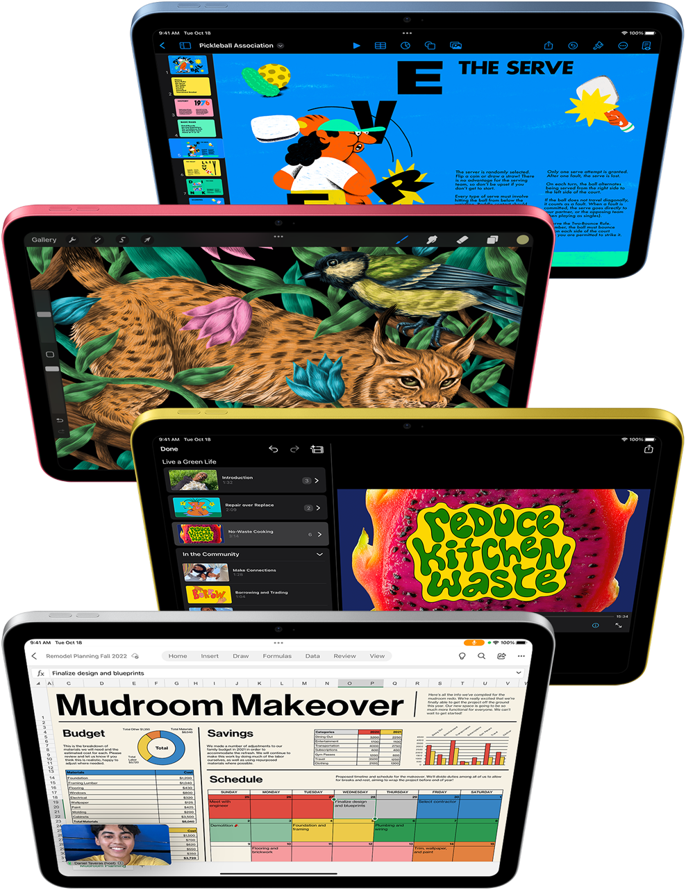 Παρουσίαση των apps Keynote, Procreate, iMovie, Microsoft Excel και WebEx. 