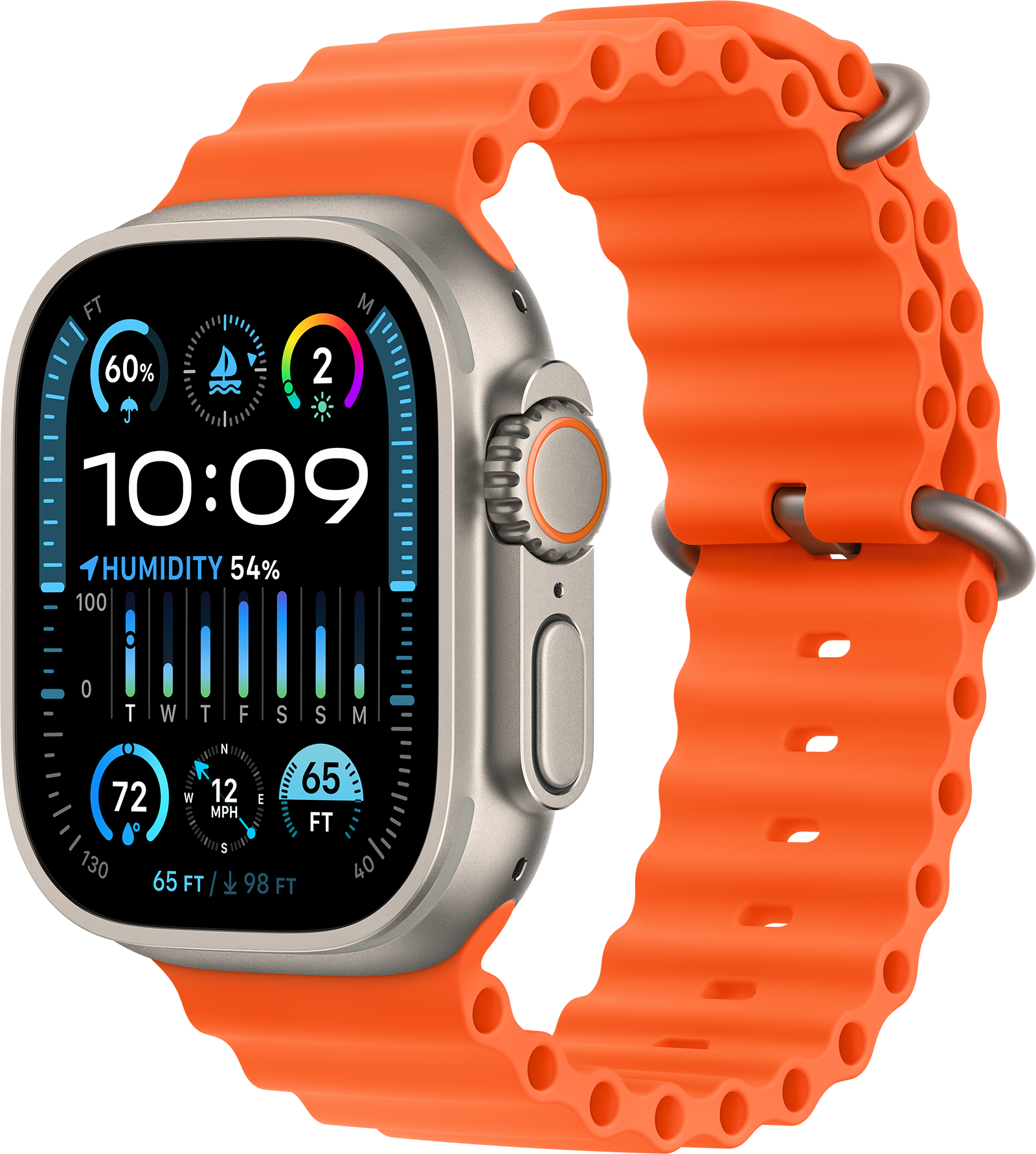 Apple Watch Ultra 2 Cellular 49mm Titanium Orange Ocean Band